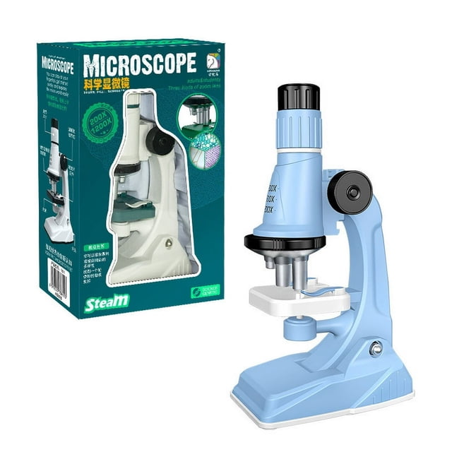 Microscope for Kids - Science Kit with an Easy-to-Use Kids Microscope Up to 1200x Zoom Blank and Prepared Slides