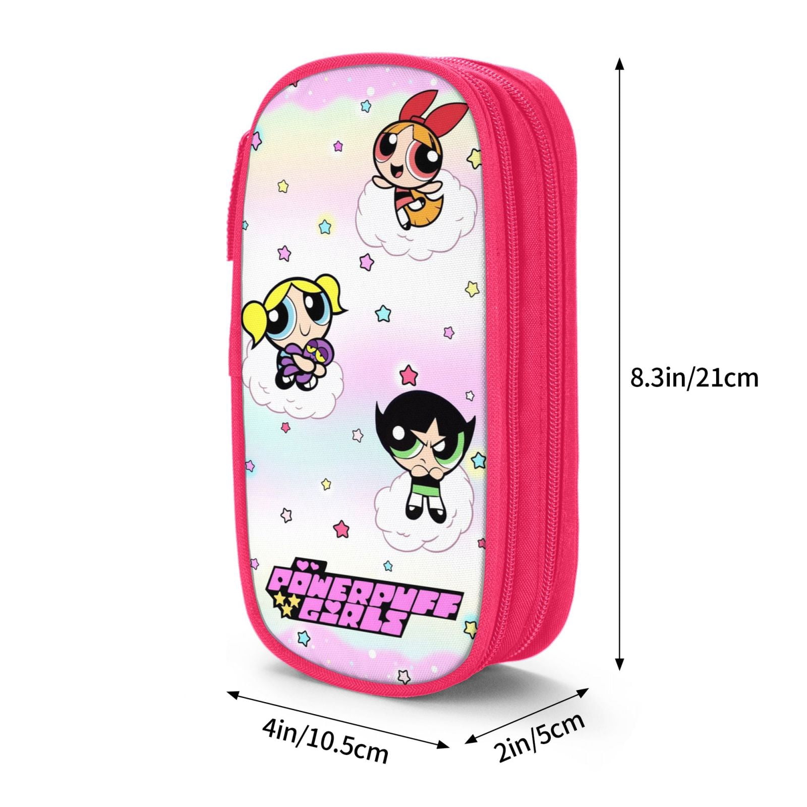 The Powerpuff Gi-rls Pencil Case Large Capacity Pencil Pouch Penbag Office Stationery Organizer Travel Makeup Bag Pink
