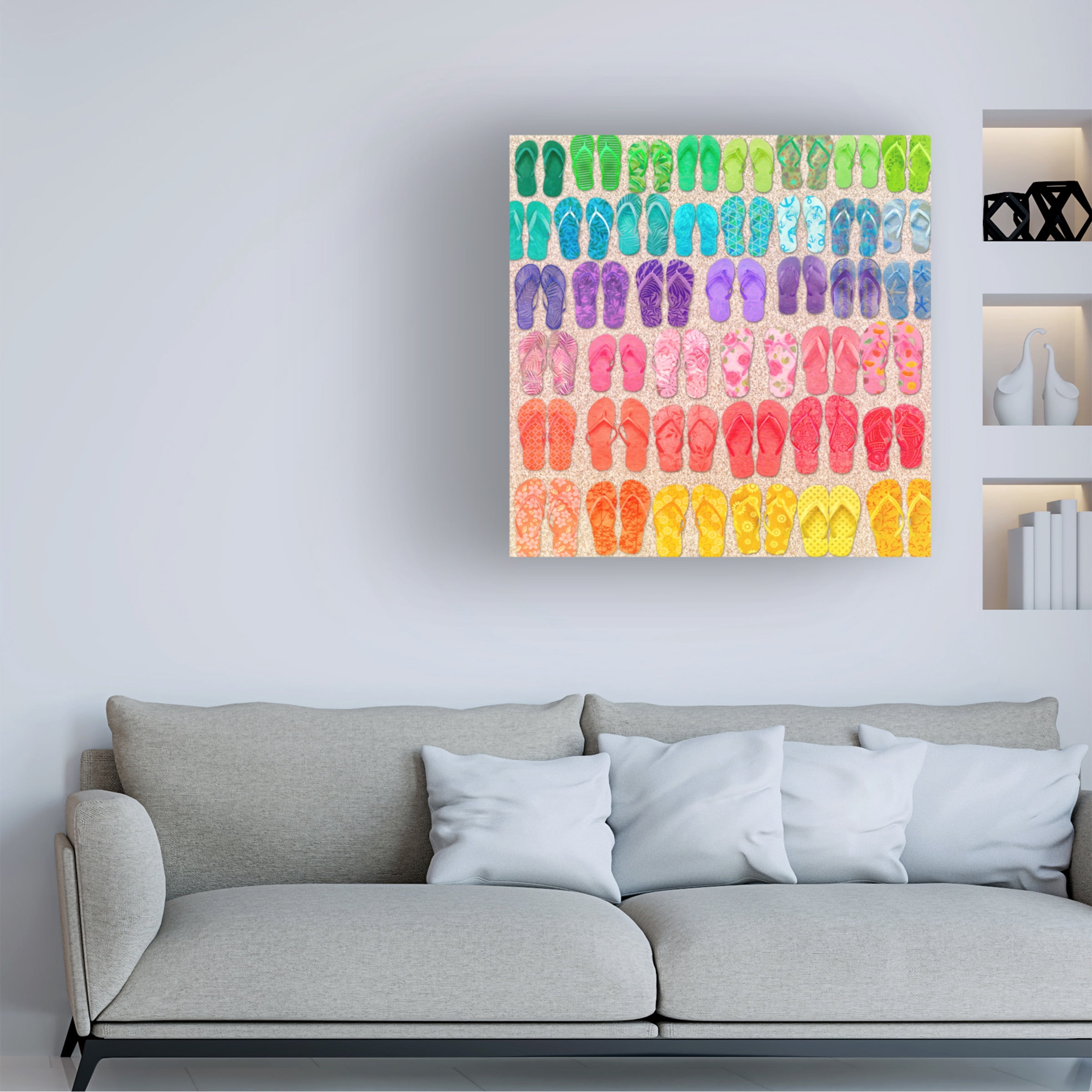 Cora Niele 'Rainbow Flipflops' Canvas Art