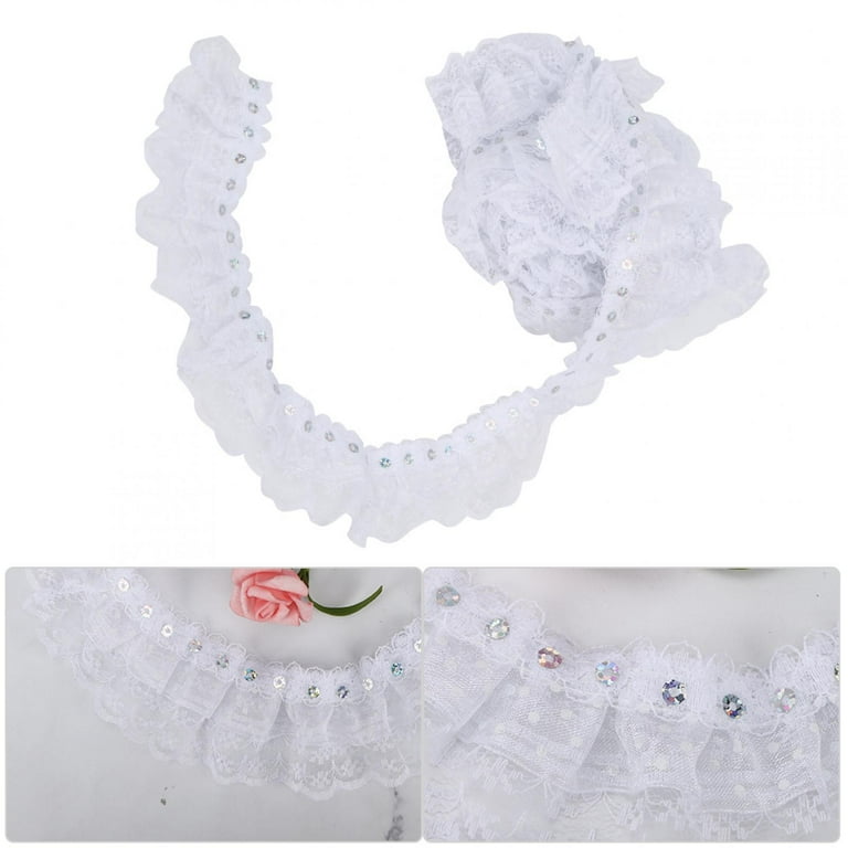 White Lace Ribbon Sewing Lace Trim, Eyelet Fabric for Crafts Bridal Wedding Decorations, DIY Handicrafts, Bouquet and Gift Packaging Design, Width