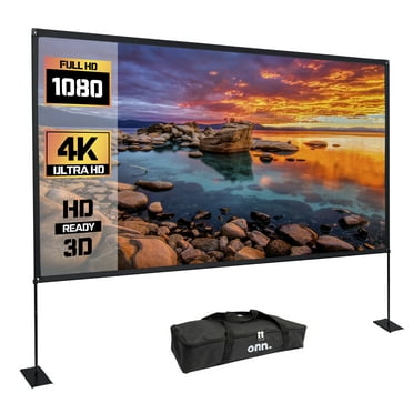 onn. 120" Portable Indoor/Outdoor 16:9 Projection Screen with Stand