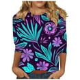 thumbnail image 2 of WJHWSX Going Out Tops for Women,Womens Tops,Breathable,Crew Neck,Printed,Multicolor,L, 2 of 5