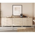thumbnail image 2 of WAMPAT Sideboards Buffet Cabinet, 3-in-1 Wood Wide Credenza Storage Cabinet with Doors and Drawers, Modern Kitchen Coffee Bar Table with Storage for Living Room Dining Room, Natural Oak, 2 of 8