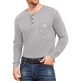 thumbnail image 4 of Aiyino Men's Loose Fit Heavyweight Long Sleeve Pocket Henley T-Shirt, 4 of 7