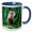 Blue/White, variant on 3drose, Brazil, Mato Grosso Do Sul, Bonito. Brown Capuchin Monkey in Tree, 11oz Mug