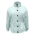thumbnail image 4 of Womens Lightweight Quilted Jacket Button Long Sleeve Stand Collar Warm Winter Coat, 4 of 6