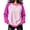 Hot Pink, variant on LUVDA Women's Raglan Stripe Crew Neck Sweatshirt Contrasting Sleeves Relaxed Fit Fall Pullover