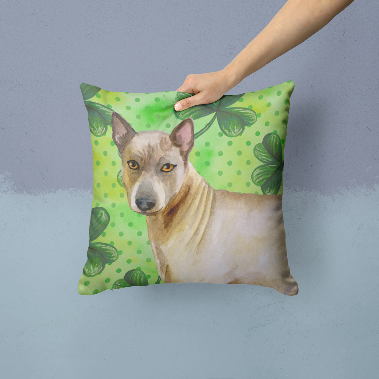 Thai Ridgeback St Patrick's Fabric Decorative Pillow