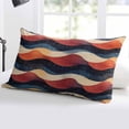 thumbnail image 5 of Red Blue Moire Throw Pillow Cover 20 x 26 Inch Decorative Pillow Cover Minimalist Contemporary Vintage Lumbar Pillowcase Seasonal Rectangle Cushion Case for Couch Sofa Bed Living Room, 5 of 7