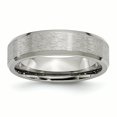 thumbnail image 1 of Titanium Beveled Edge 6mm Stone and Brushed Band Ring 7.5 Size, 1 of 6
