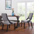 thumbnail image 2 of Side Dining Chair, Set of 2, Light Grey Gray, Fabric, Kitchen Cafe Bistro Hospitality Restaurant, Modern Contemporary HB33419, 2 of 8