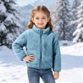 thumbnail image 5 of Mifsaly Boys Girls Fuzzy Fleece Jacket Full Zip Stand Collar Warm Winter Coat Kids Fall Winter Thermal Sherpa Outerwear with Pockets for School Outdoor, 5 of 9