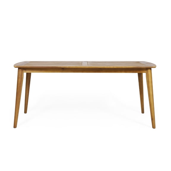 Gearwell Patio Dining Table, Teak Outdoor Table with Acacia Wood Frame, Garden Dining Table for Backyard Deck Porch Lawn Dining Furniture and Outdoor Entertaining