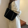thumbnail image 4 of SPEKSEE Women Faux Suede Rivet Tote Bag Solid Color Shoulder Bag Underarm Bag Handbag Large Capacity for Daily Travel, 4 of 18