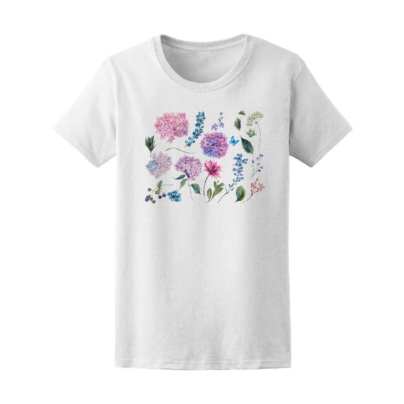 Watercolor Vintage Flowers T-Shirt Women -Image by Shutterstock, Female XX-Large