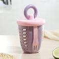 thumbnail image 1 of Vaso para fruta para llevar con doble desagüe y tenedor incorporado | Envase ligero para ensaladas y preparación de comidas | Vaso portátil para el almuerzo en el trabajo o la escuela, 1 of 6