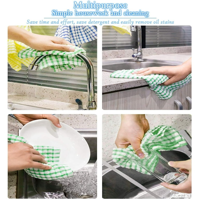 Kitchen Dish Towels, 16 Inch x 25 Inch Bulk Cotton Kitchen Towels and  Dishcloths Set, 12 Pack Dish Cloths for Washing Dishes Dish Rags for Drying  Dishes Kitchen Wash Clothes and Dish