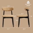 thumbnail image 6 of Dining Chair Set of 4, Upholstered Wooden Dining Chairs with Curved Back, Modern Fabric Kitchen Side Chairs, Khaki/Black, 6 of 7