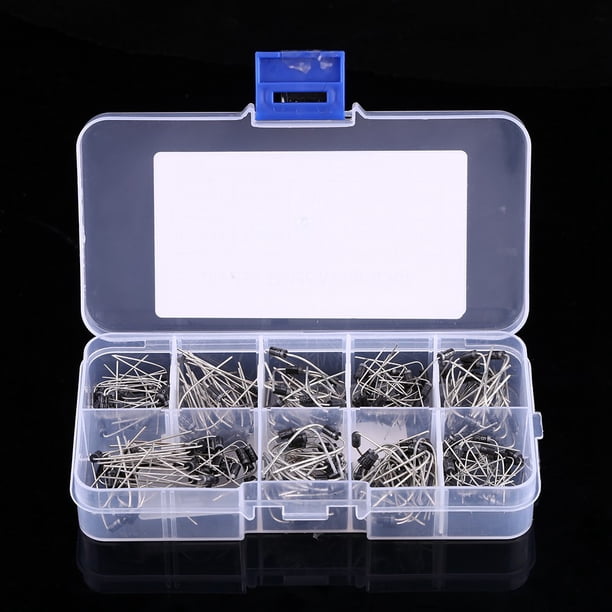 Diodo 200 piezas 10 valores 1N4001~1N4007 1N5817~1N5819 Surtido de diodos rectificadores Kit electrónico con caja Gran surtido para entusiastas de los profesionales de la ANGGREK Otros