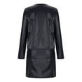 thumbnail image 5 of QHFBli Women Leather Business Dress Suit Sets 2 Piece Work Office Fashion Outfits Cropped PU Cardigan Bodycon Dress Set, 5 of 6