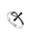 thumbnail image 4 of Oxidized Ankh Egyptian Life Symbol Ring Sterling Silver Cross Band 925 Jewelry Female Male Size 7, 4 of 4