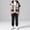 Black, variant on LvhaoGJOB Little Kids Boys 2-Piece Outfit Set, Black - plaid pattern, tartan plaid