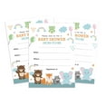 thumbnail image 1 of Inkdotpot 30Jungle Animals Baby Shower Invitation Cards Its a Boy Its a Girl Fill In Blank Invites, 1 of 7