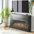 thumbnail image 2 of Elmcroft Wide Mantel with Linear Electric Fireplace, Black Oak, 2 of 9