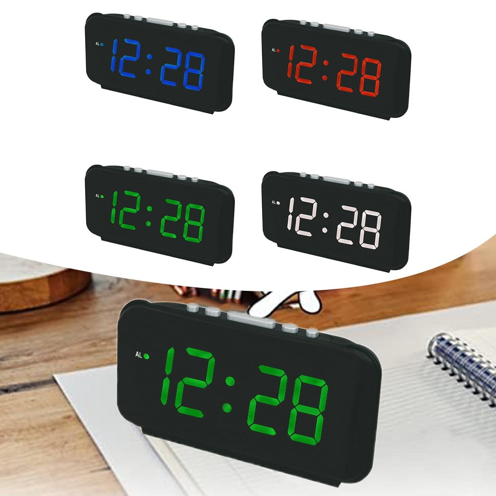 AFQH Compact LED Digital Alarm Clock for Bedside or Desk with Multiple Colors