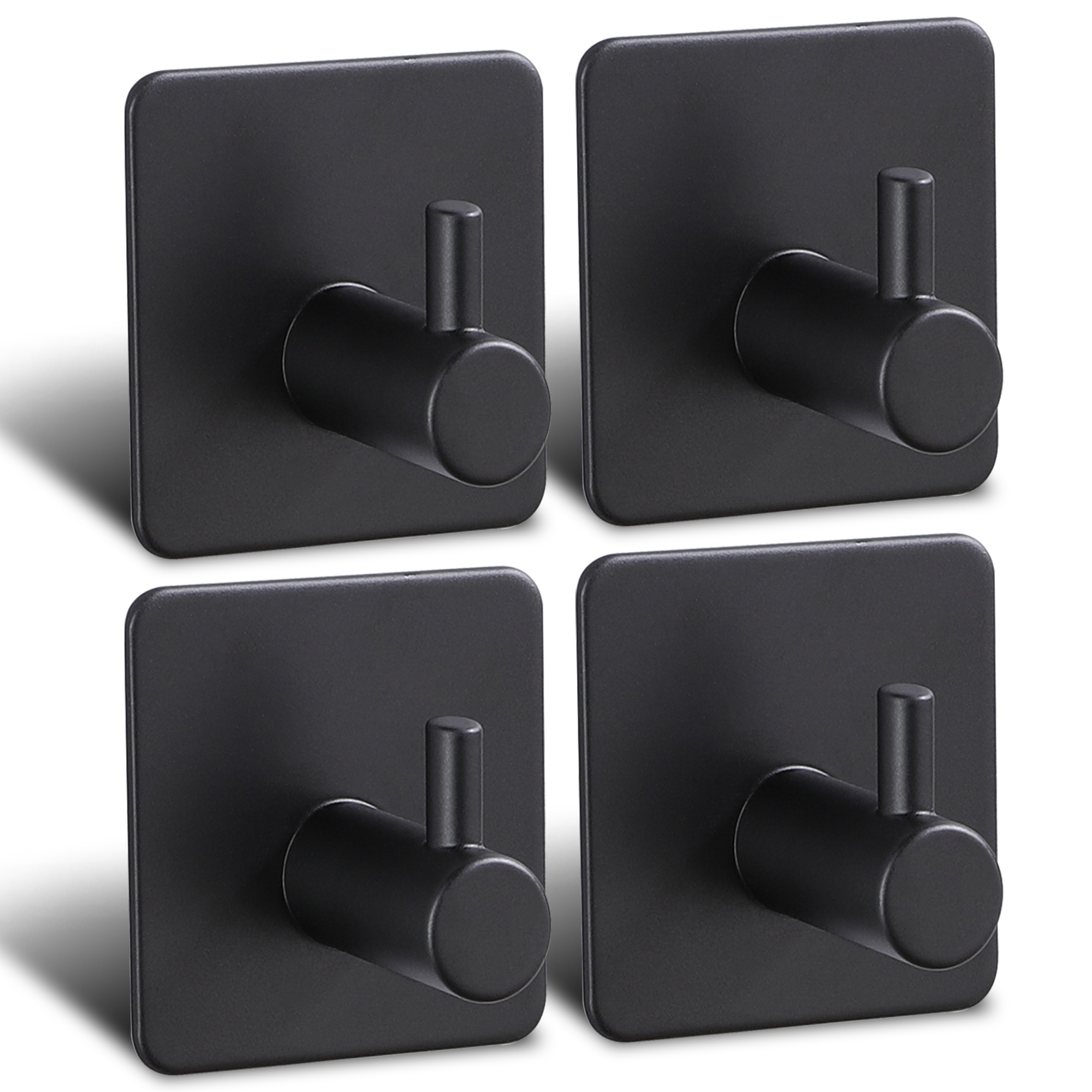 YIGII Towel Hooks Black Stainless Steel SelfAdhesive Hooks Wall Hooks for Kitchen and