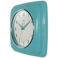 thumbnail image 5 of Infinity Instruments Retro Square Turquoise Wall Clock, 9.25", 5 of 7