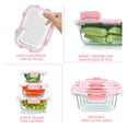 thumbnail image 4 of Set de recipientes de vidrio para almacenamiento de alimentos KOMUEE, 24 piezas, color rosa, 4 of 7