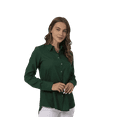 thumbnail image 2 of Blouses for Women Fashion, Casual Long Sleeve Dressy Button Down Shirts Tops,(Emerald, XLarge), 2 of 3