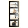 thumbnail image 2 of Metallic Gold Bronze Finish Collage Panoramic Frame - Black Mat, Holds Four 5x7 Photos , UV, 2 of 8