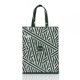 thumbnail image 3 of Bolso de compras de PVC con rayas verdes para mujer, bolso de hombro elegante y reutilizable, bolso de mano informal para el trabajo, 3 of 5