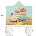 thumbnail image 3 of Vintage Car Wearable Blanket Hoodies for Women Men Adults Car Lovers Cozy Plush Floral Car Hooded Blankets for Bedding Travel Decor Birthday Gifts 60×80 Inch, 3 of 5