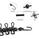 thumbnail image 2 of 2 Pices Corde Linge Flexible, Wanxida Portable Tendoir Linge Avec 13 Boucles De Positionnement Noires Pour Camping Randonne Voyages De Plage Et, 2 of 5