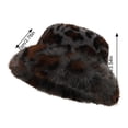 thumbnail image 3 of Winter Faux Fur Bucket Hat Unisex Thick Warm Plush Fisherman Cap Fluffy Cold Weather Hat for Outdoor Daily Wear, 3 of 4