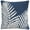 Navy, variant on Mina Victory Towel Embroidered Palm Leaf 18" x 18" Indoor Outdoor Throw Pillow Aqua