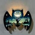 thumbnail image 3 of Halloween Decorations Light up Skull & Bat Wall Mounted Ornaments, 3 of 6