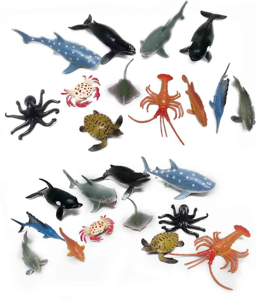 Fun Central (AZ919) 12 pcs 4 Inch Assorted Sea Animals Action Figure, Plastic  Sea Creatures, Sea Animal Toy Figures for Kids 