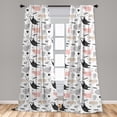 thumbnail image 5 of Ambesonne Pets Curtains, Cool Cat Meow Animals Doodle, Pair of 28"x63", Beige Pale Pink, 5 of 5