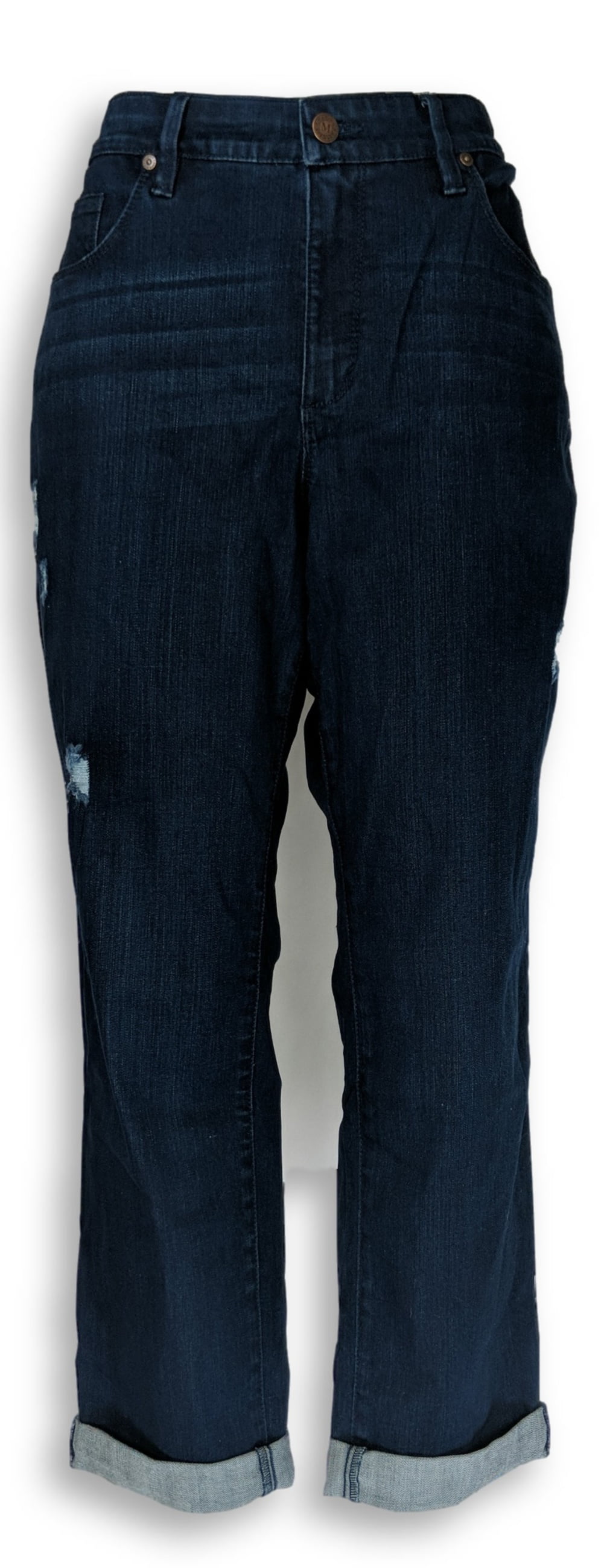 Martha Stewart Women's Petite Jeans 16P Distressed Girlfriend Blue ...
