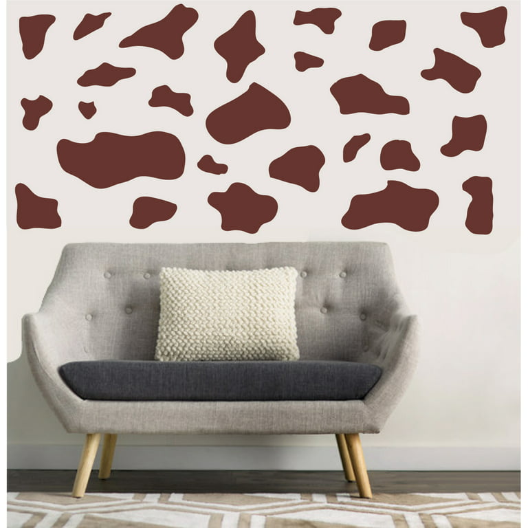Brown Cow Print Wall Stickers Decals Country Farmhouse Decor 