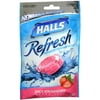 Halls Refresh Sugar Free Drops Juicy Strawberry 20 Each (Pack of 4)