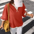 thumbnail image 6 of QIYAGBSA Color Block Crew Neck Tops for Women, Long Sleeve Loose Pullover Sweatshirt with Contrast Detail, Casual Spring Fall Streetwear, 6 of 8