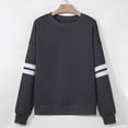 thumbnail image 5 of Yokua Womens Varsity Striped Oversized Sweatshirt Crewneck Long Sleeve Casual Fashion Pullover Top Fall Outfits, 5 of 7
