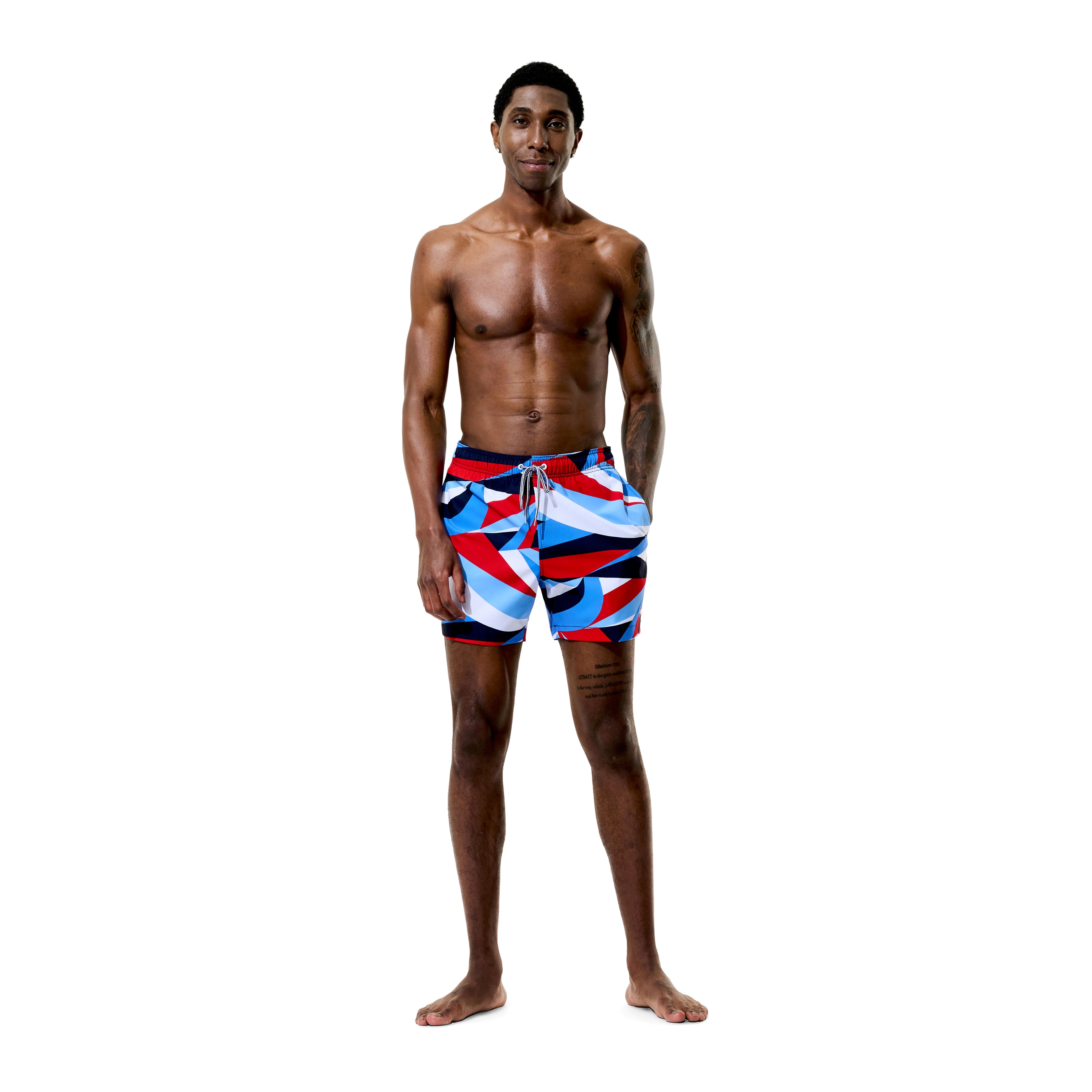 Speedo Men's 5.5" Printed Volley with Comfort Brief Liner, Sizes S-XXL