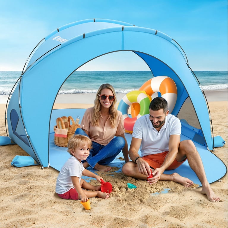 Tente De Plage Pop Up - Protection Uv 50+ - Portable - Pour 4 Personnes Tente De Plage Pop Up - Protection Uv 50+ - Portable - Pour 4 Personnes