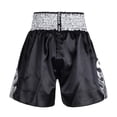 thumbnail image 3 of Pantalones cortos de boxeo de satén para hombre, ideales para artes marciales, kickboxing, MMA y lucha. Secado rápido. SG, 3 of 9